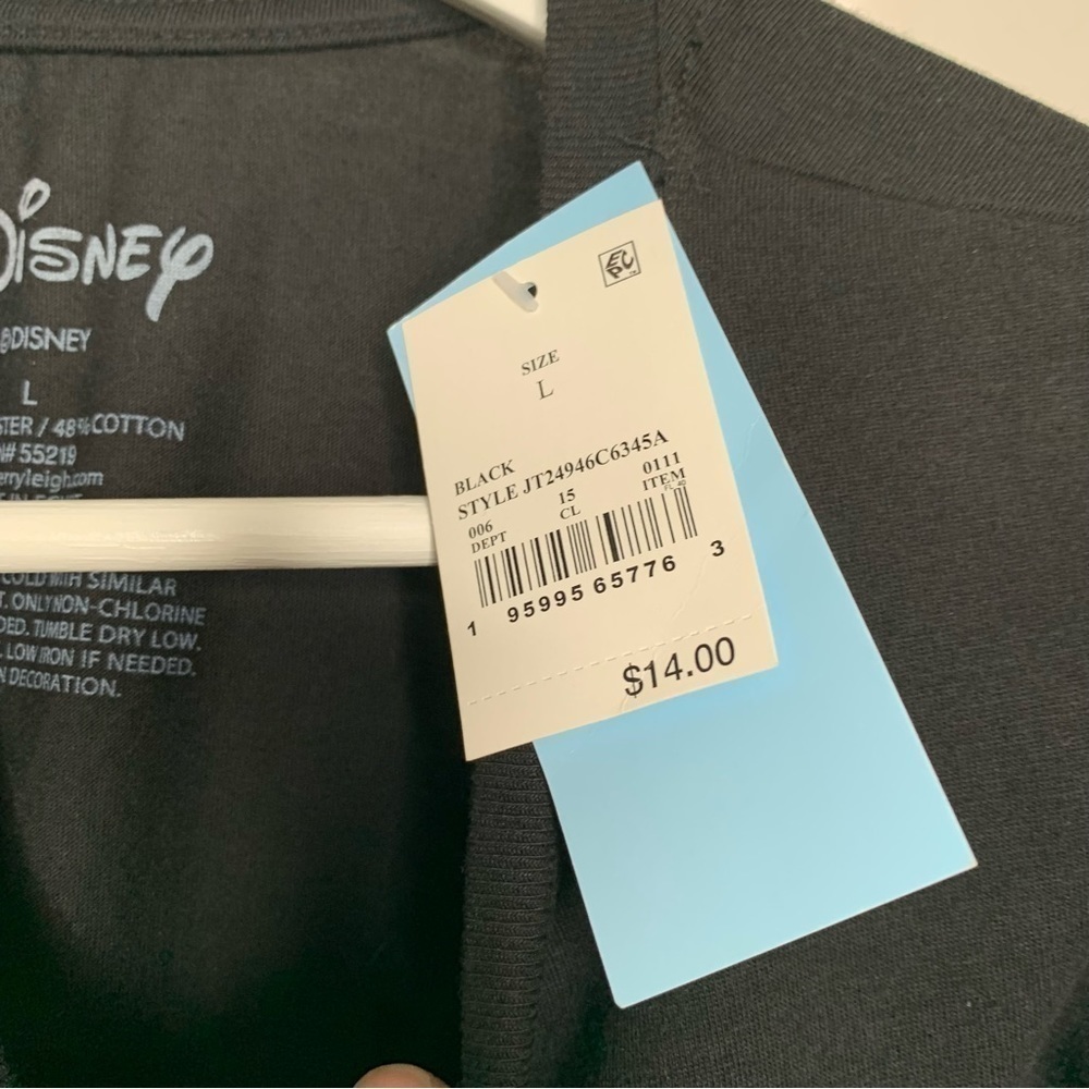 New Disney Womens Deer Me Short Sleeve Graphic T-Shirt Black Large - Picture 5 of 6
